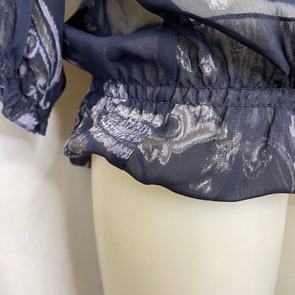 SHEER Paisley Chiffon Tunic Blouse 💚🌻 - Picture 4 of 10